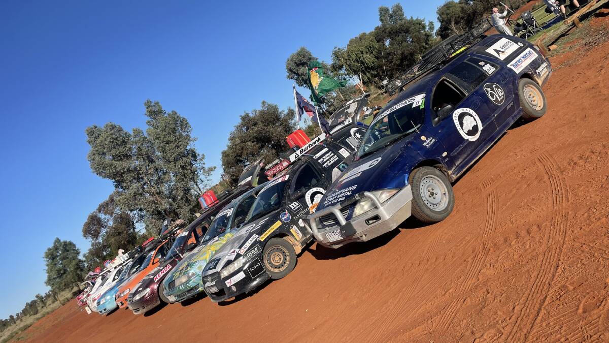 Sam Exell and Matt Ellis drove their 2001 Ford Falcon station wagone through outback Australia as part of the 2024 Autumn S...box Rally. Picture supplied