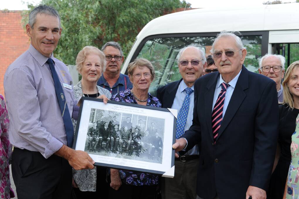 CLASS: Longerenong College head John Goldsmith with Stewart Finn and other members and their relatives at the 70th Longerenong College reunion last week. Picture: OLIVIA PAGE