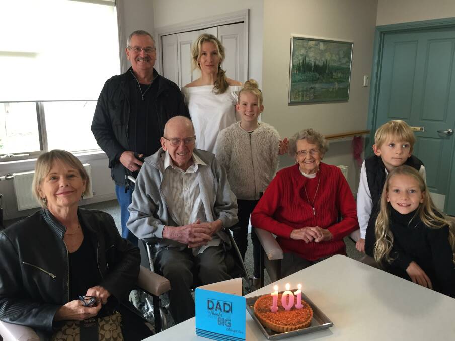 CELEBRATION: Horsham's Bruno Puls celebrates his 101st birthday with his family on Monday. Picture: CONTRIBUTED