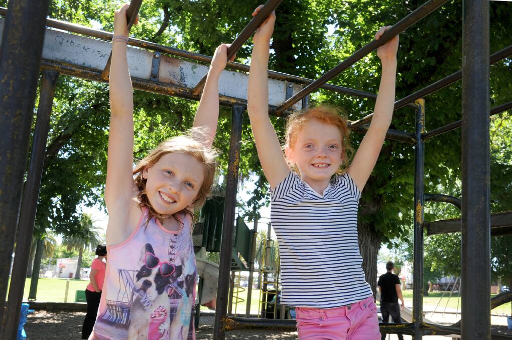 Sisters Emily and Layla Preston at May Park earlier this year. 