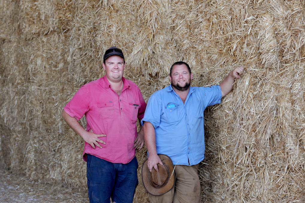 GOOD CAUSE: Farmers Sam McGennisken and Rob Armstrong are participating in a hay run to NSW. Picture: SAMANTHA CAMARRI