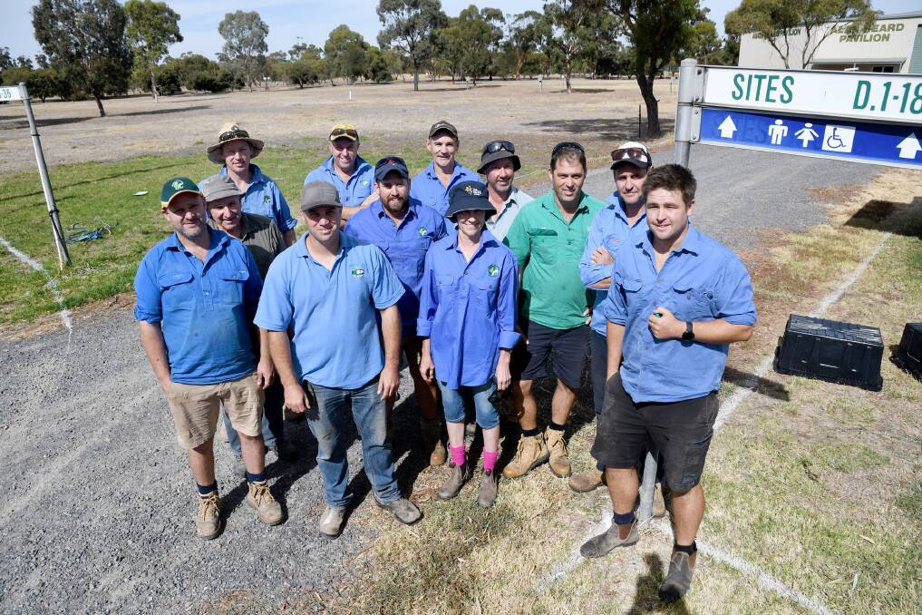 Wimmera Machinery Field Days volunteers get the site ready at a working bee on Saturday.