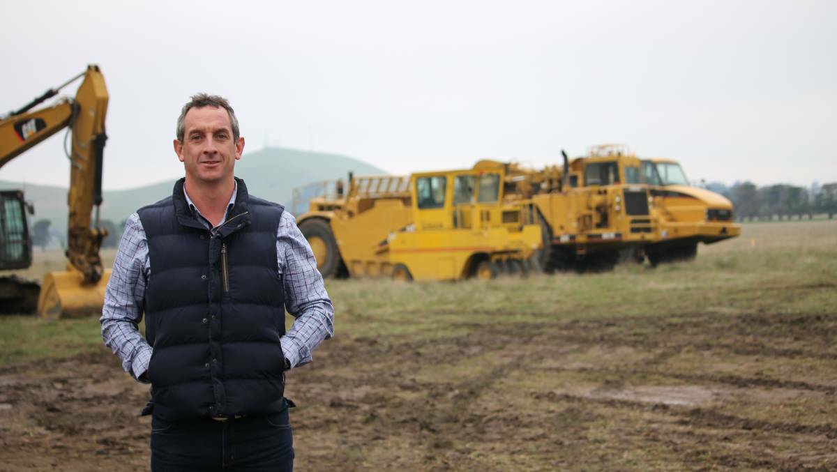 WORKS: Western Victoria Livestock Exchange director Rohan Arnold at the site of the new saleyards at Mortlake. Picture: CONTRIBUTED