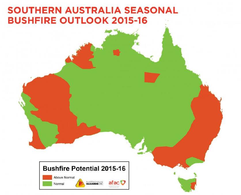 Southern Australia Seasonal Bushfire Outlook 2015-16 from the Bushfire and Natural Hazards Co-operative Research Centre.