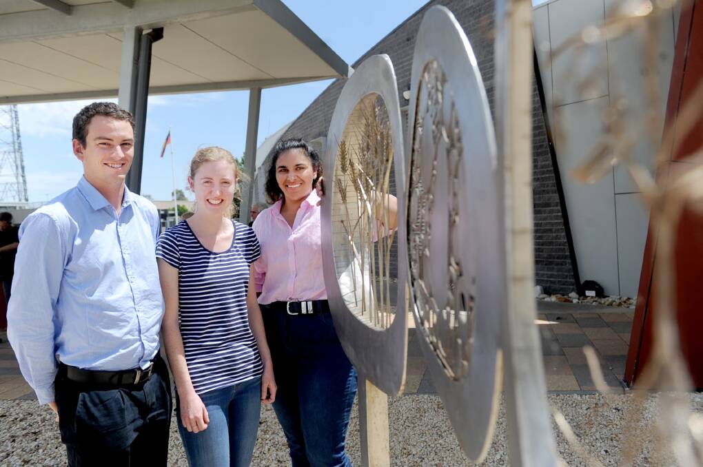 NEW FACES: Graduate research agronomists Tom Batters, Jasmine Marsh and Elly Polonowita. Picture: SAMANTHA CAMARRI