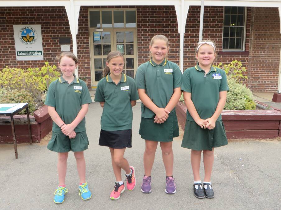 LEADERS: Dimboola Primary School vice-captain Jamie Clark, captains Ava Clark and Alyssa Petschel and vice-captain Lilly Schorback. Picture: CONTRIBUTED