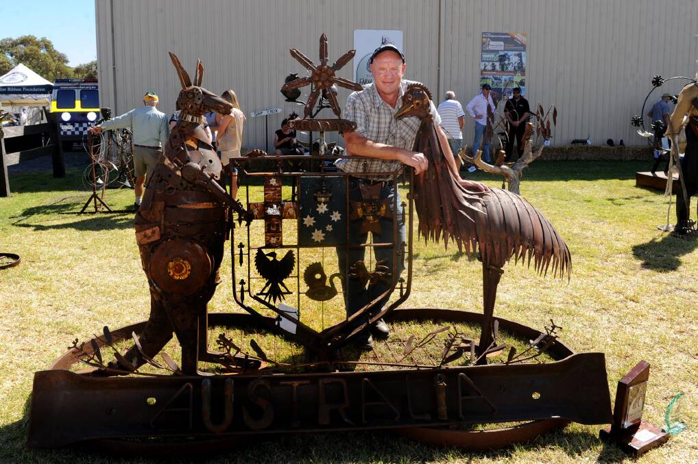 Marty Knight, Haven, created the overall winning entry, titled Never Take A Backwards Step, for the sculpture competition at the 2017 Wimmera Machinery Field Days. 