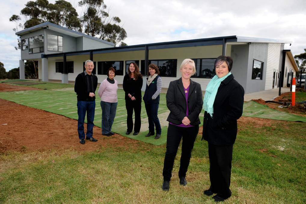 Harvey Champness, Erica Manh, Sharon Munn, and Kim Hawker with Angela Veitch and Kylie King ready for the opening of the new Kaniva Community Hub in June.