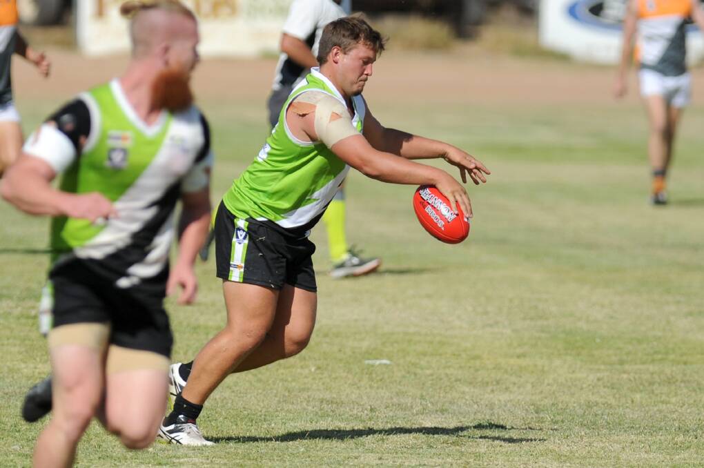 SCORE: Ben Marra kicked two goals for Jeparit-Rainbow at the weekend. Picture: OLIVIA PAGE