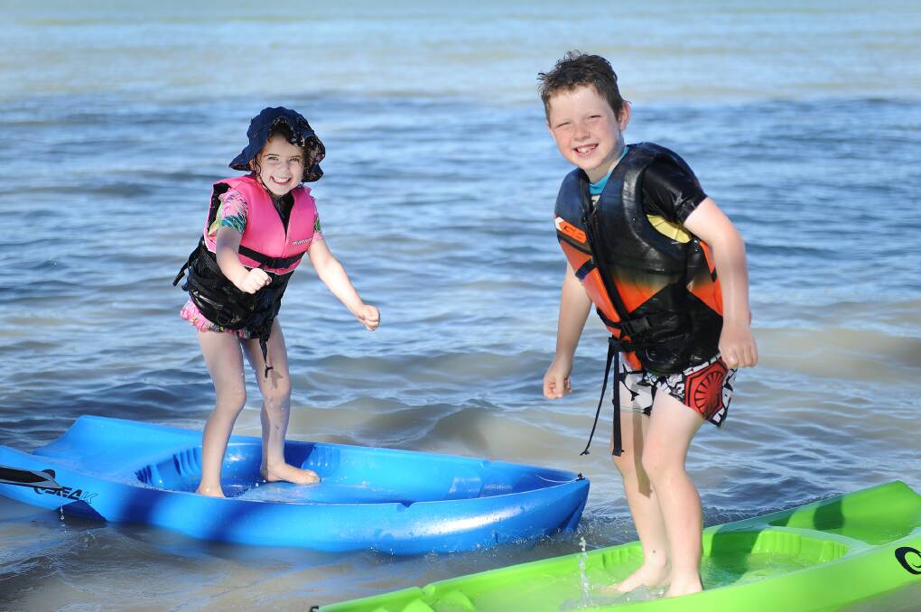 SUMMER FUN: Lily Allen has fun in the water at Lake Lascelles at Hopetoun earlier this year. The lake injected $546,780 in the region’s economy in 2016-17