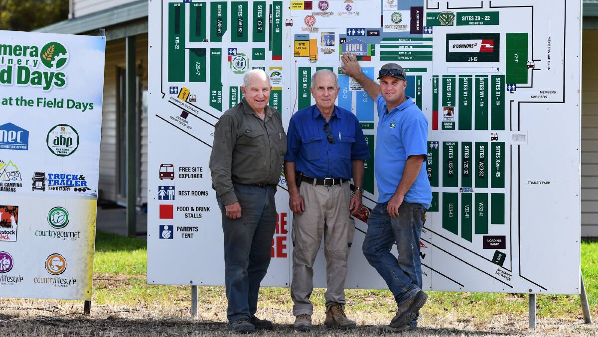 Volunteers Jeff Moore, Colin Moore and Peter Moore. The family has been involved in the field days since 1966. 