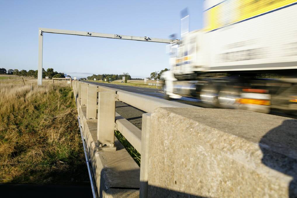 CAUTION: New cameras on the Western Highway at Ballan will target trucks, not cars and other vehicles, through number plate recognition technology. Picture: Luka Kauzlaric
