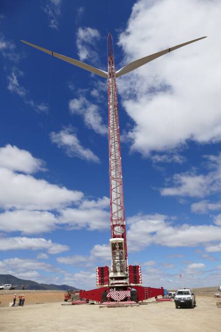 SPINNING: The final turbine at Ararat Wind Farm has been installed as work on the project nears completion.