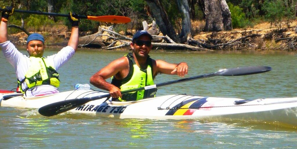 PADDLE: Farren Branson takes part in the Massive Murray Paddle in a kayak. The paddle brought Koori teens together with police and community leaders so they could form closer bonds. Picture: CONTRIBUTED