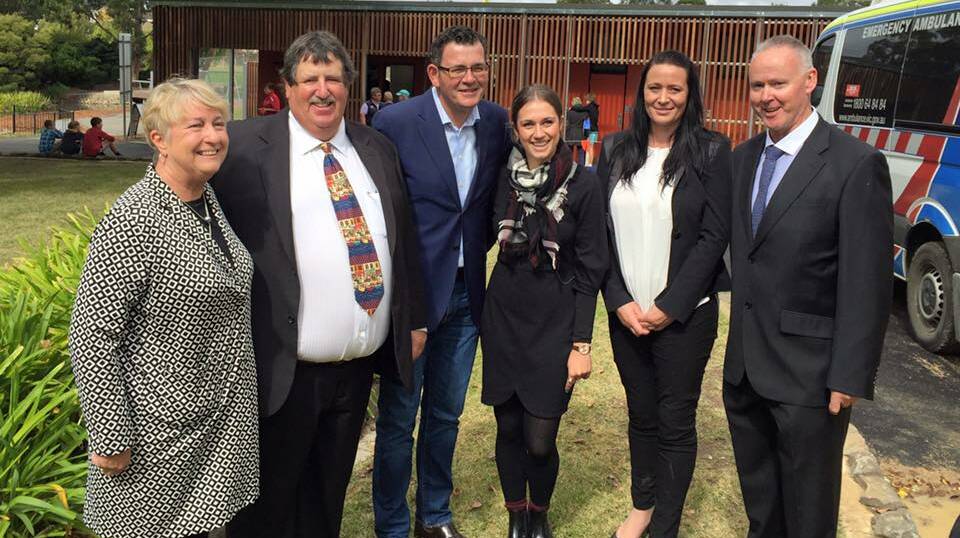 Premier Daniel Andrews with the Save Our Pool committee on Wednesday. Picture: MICHELLE DE'LISLE