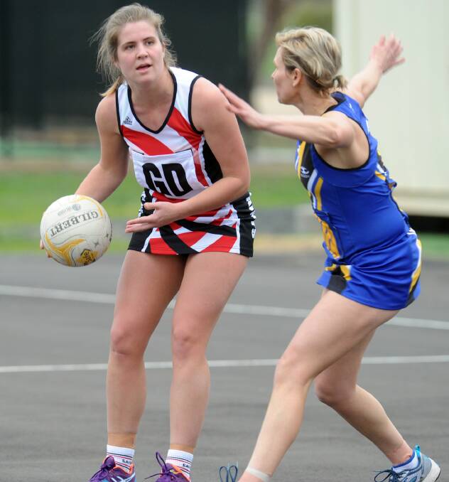 LEADER: Sarah Jude, left, will coach Edenhope-Apsley's A Grade netball side in 2016. Picture: PAUL CARRACHER