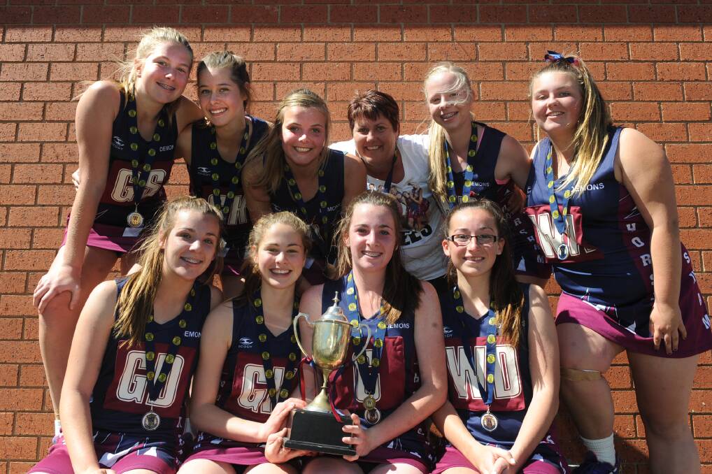 ALL SMILES: Victorious 2014 15 and under netball grand-finalists Horsham. Picture: SAMANTHA CAMARRI