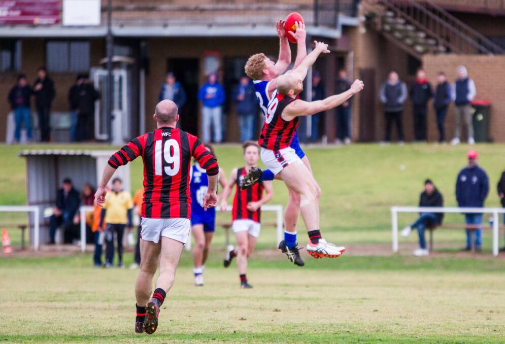 TOO STRONG: Donald's 59-point win against Wedderburn on Saturday was its third against the Redbacks this year. Picture: JASON SMITH