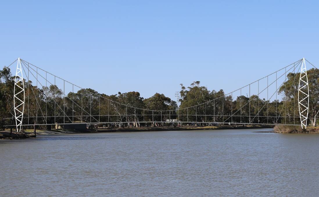 CONCEPT: An artist's impression of what a new Wimmera River footbridge could look like. Picture: CONTRIBUTED