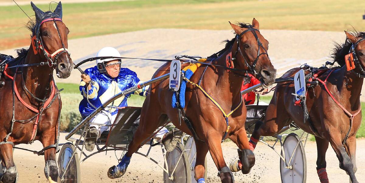 HAPPIER TIMES: Sulk driver Tony Xiriha in action on the trots track. A serious fall at Stawell trots has ruled him out of the sport indefinitely. Picture: CONTRIBUTED