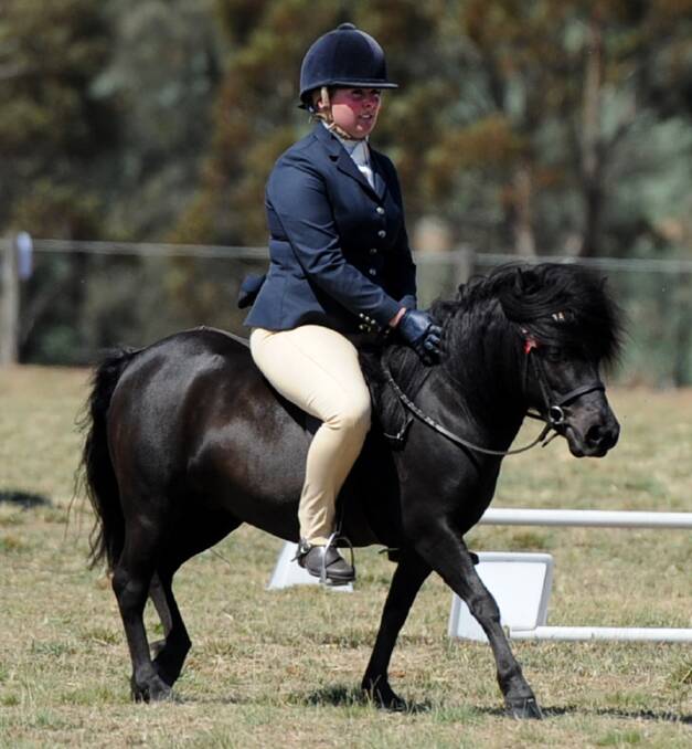 HORSE PLAY: Geelong's Jessica Byrne rides Ardenvale Breeze in the horse events at the Goroke Show. Picture: SAMANTHA CAMARRI
