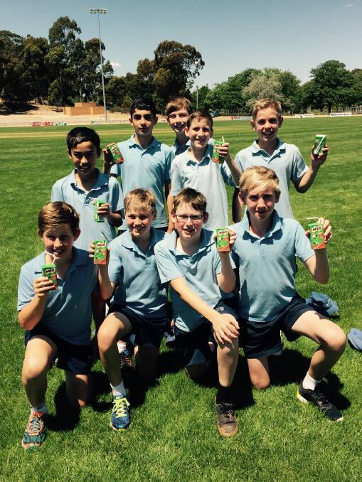 Boys' winners from St Mary's Primary School: Rear (L-R) Ethan, Hendrix, Sam, Jake, Trent; Front (L-R) Henry, Alex, Connor, William. 