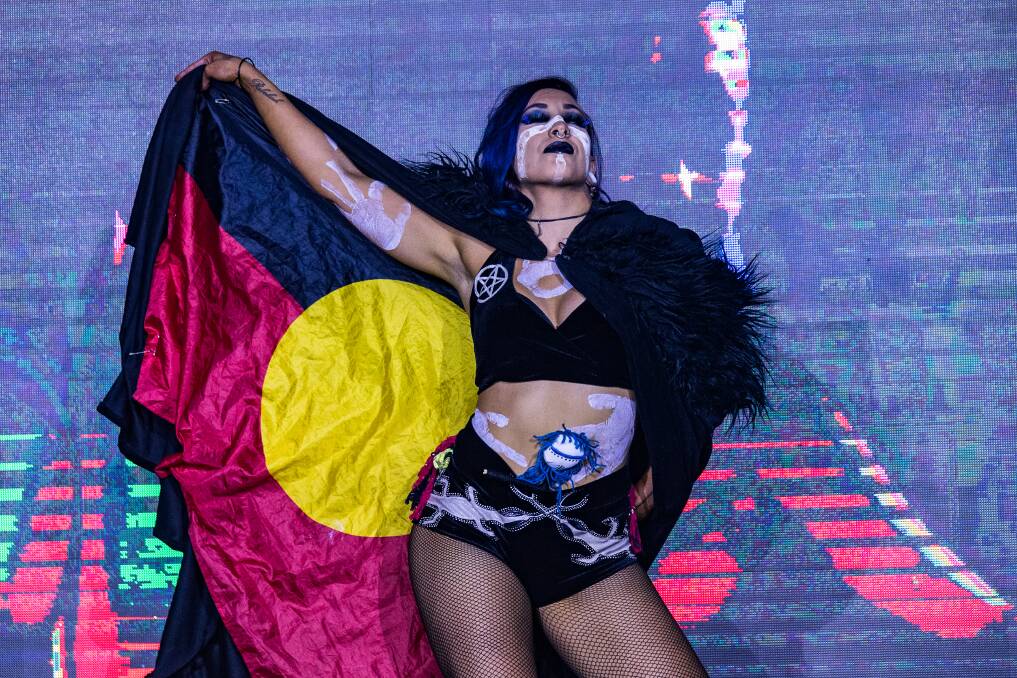 Wiradjuri woman Erika Reid is using wrestling to embrace her Aboriginal identity and showcase it within the ring. She became the first Indigenous woman to wrestle for an international promotion at an event in Wagga Wagga. Picture Oceania Pro Wrestling 