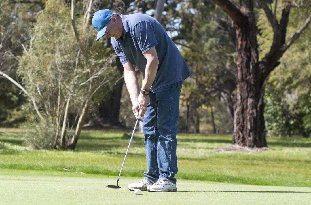 FOCUSED: Robert Harricks took the top honours in both events at Chalambar Golf Club on Thursday. Picture: Peter Pickering