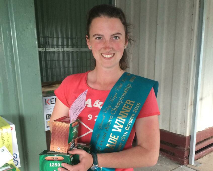WINNER: Noorat Gun Club's Sara Kosch topped the pointscore with 75 out of 78 targets hit in the B Grade classification at Callawadda Gun Club.