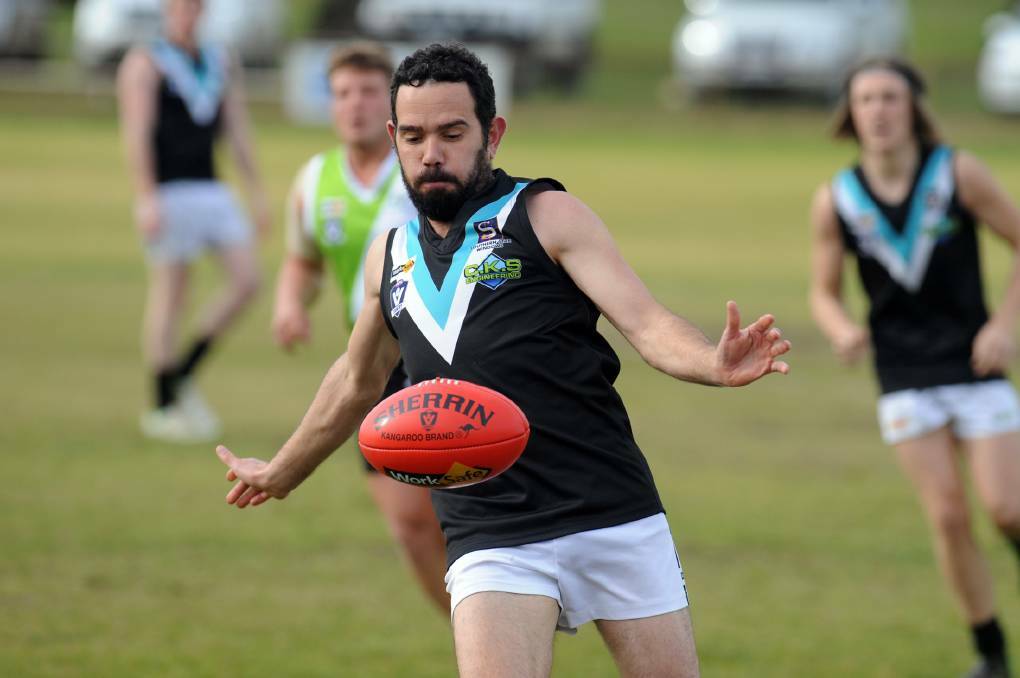 Swifts' Jake Goodes in action against Jeparit-Rainbow during the 2016 season. Picture: Peter Pickering