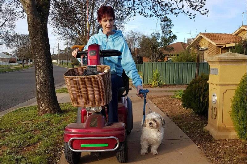 OPPORTUNITY: Donald woman Gerardine Harty hopes the stem cell procedure will let her enjoy simple pleasures, such as taking her dog Kaine for walks. Picture: CONTRIBUTED