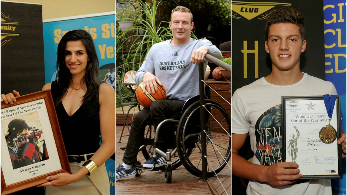 Past Sport Star of the Year winners Alethea Gulvin, Jannik Blair and Darcy Tucker