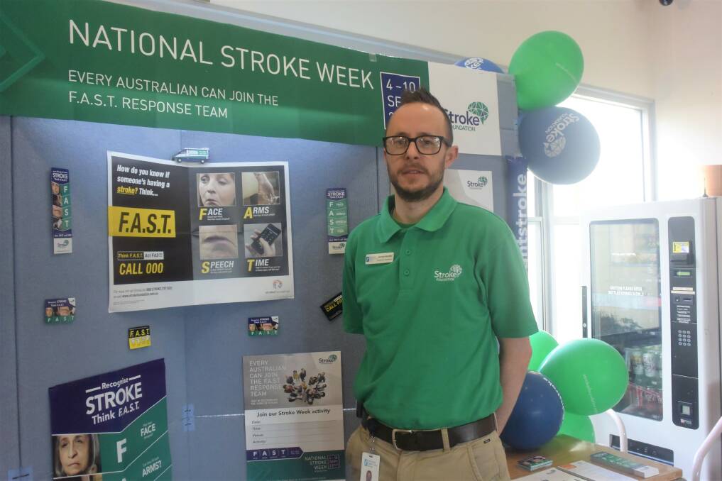 AWARENESS: Wimmera Health Care Group stroke care co-ordinator Jarrod Hunter at the free health check stand at Wimmera Base Hospital in Horsham. Picture: DAINA OLIVER