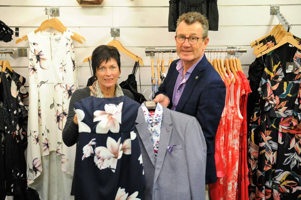 RACE DAY FASHION: Debbie Walsh and Brian Curran of Earles Horsham choose their picks for the Horsham Cup. Picture: ELIJAH MACCHIA
