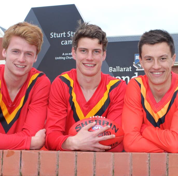 PROSPECTS: Willem Drew, Jarrod Berry and Hugh McCluggage all attend Ballarat's Clarendon College and are likely to be among the top AFL draft picks from the state. Picture: CONTRIBUTED