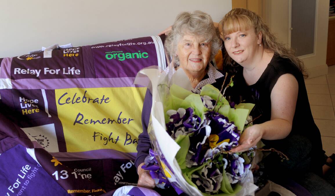 HOPE: Relay for Life advocate Rene Vivian and Paint the Town Purple organiser Tami Lane are ready for a sea of purple next week. Picture: SAMANTHA CAMARRI