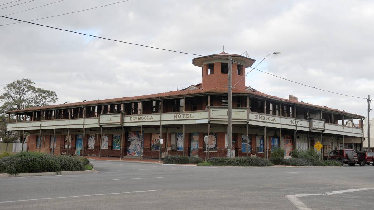 The Dimboola Hotel in the town's main street in 2014, before it was demolished.