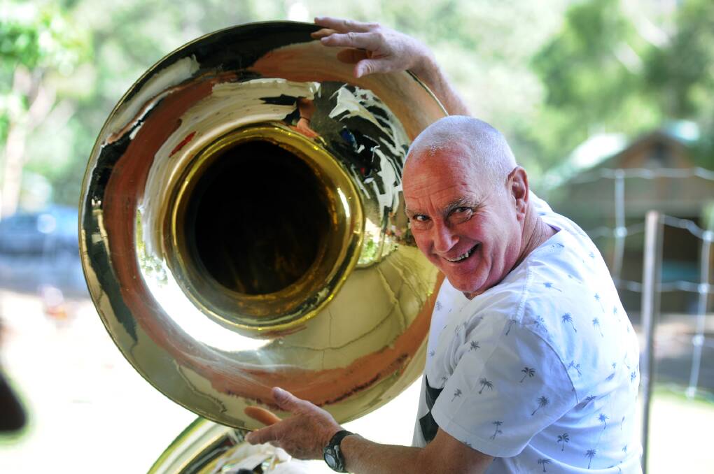 Don Blainy with his sousaphone at 2015 Grampians Jazz Festival. Picture: PAUL CARRACHER