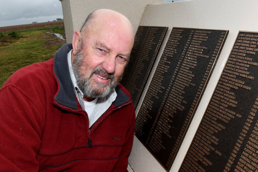 Wimmera Association for Genealogy president Ken Flack with a new memorial for the 406 people buried in Horsham Cemetery who served in the First World War. Picture: SAMANTHA CAMARRI