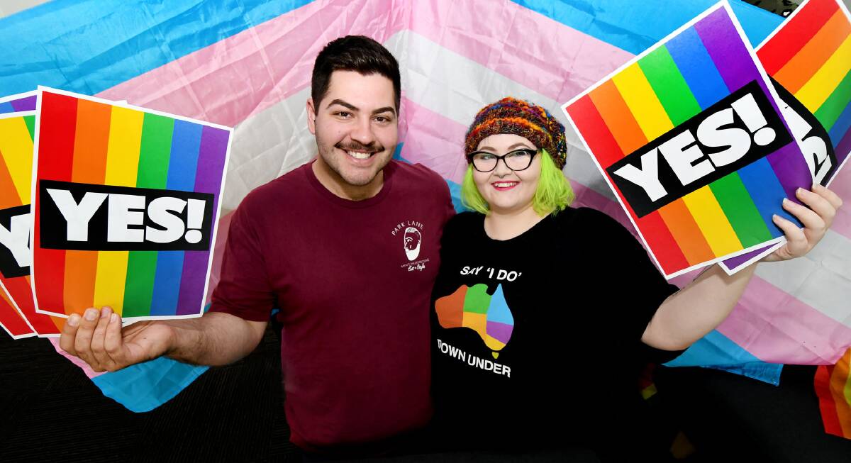 EQUALITY: Wimmera Pride Project co-founders Maddi Ostapiw and Loucas Vettos are thrilled with the result. Picture: SAMANTHA CAMARRI