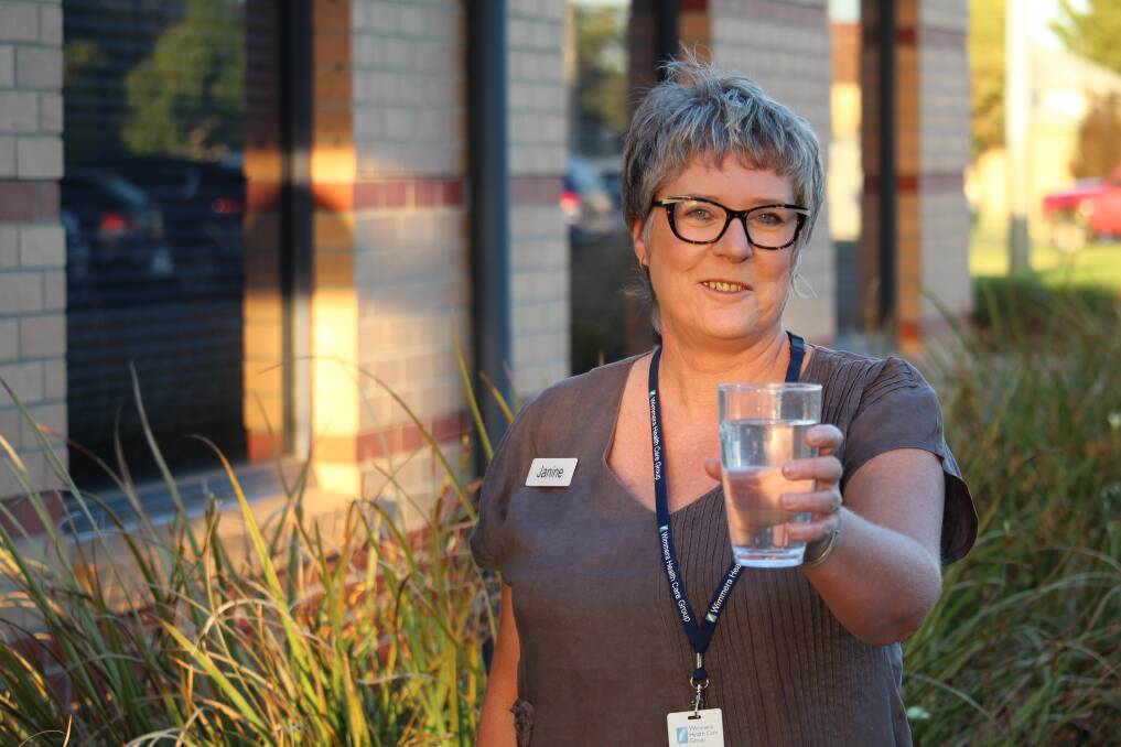 Wimmera Health Care Group community health manager Janine Harfield is encouraging people to swap sweet drinks for water for 30 days in the H30 Challenge. Picture supplied.