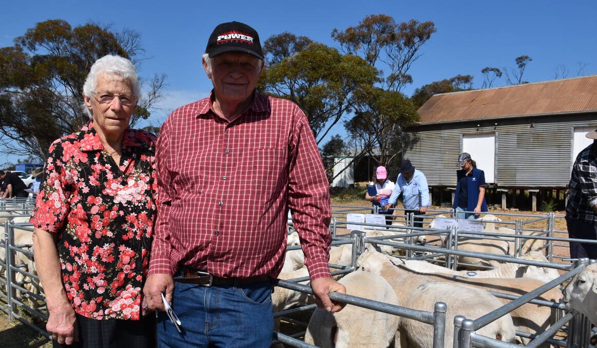VOLUME BUYERS: Max and Valda Smith, Nhill, bought five rams from the Lascelles stud, which they will join to White Dorper ewes.