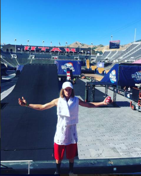 WORLD STAGE: Jai Walker in front of the ramps at the Nitro World Games in Salt Lake City, Utah. Walker was unable to compete due to injury.
