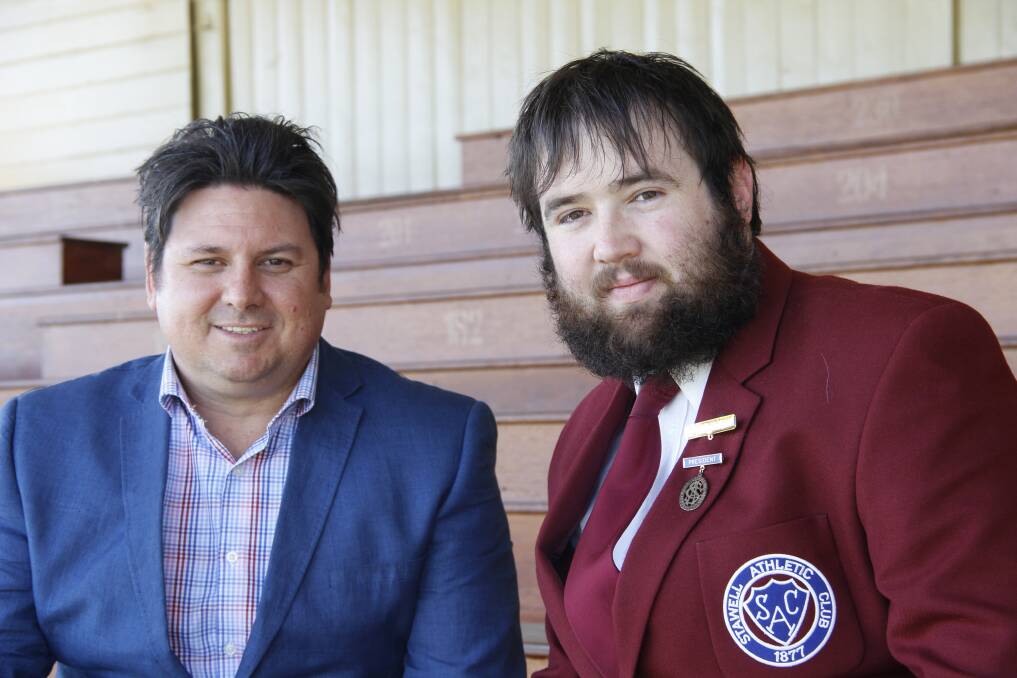 NEW DIRECTION: 360 Sport and Entertainment managing director Trent Taylor with Stawell Athletics Club president Kieren McIntosh.