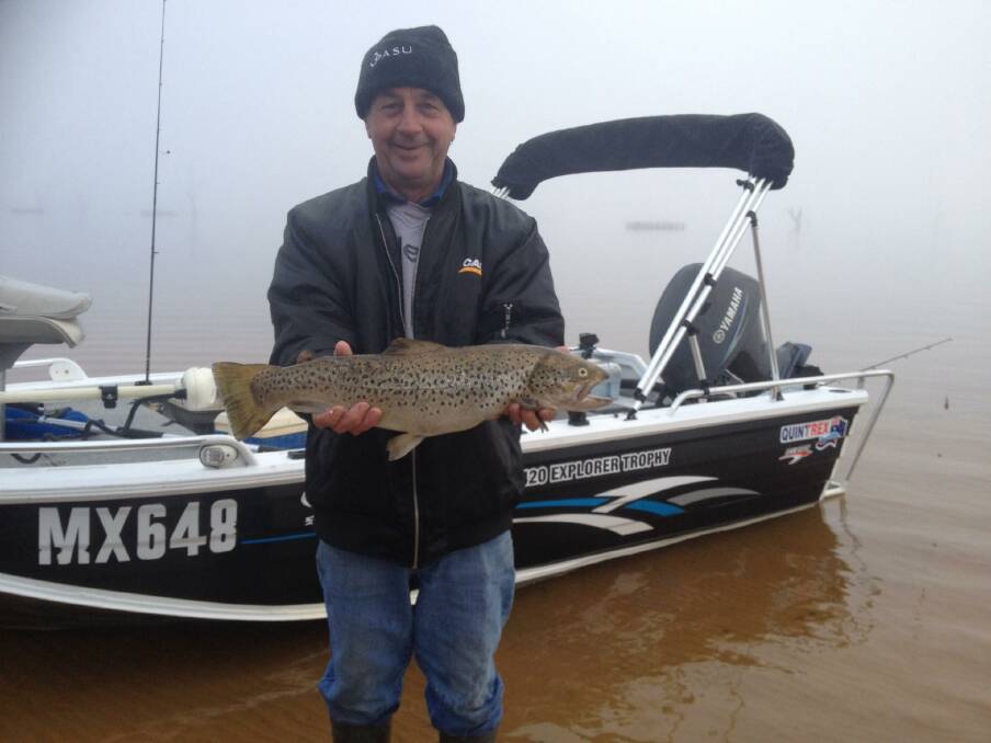 Gavin Keilor with his 2.134kg brown trout at Lake Fyans at the weekend.