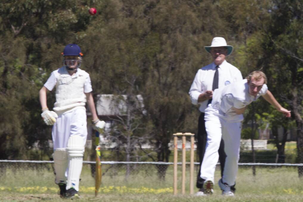 WICKET TAKER: Grampians under-17 bowler Bailey Taylor in action for Youth Club. Taylor took three wickets in the first Kirton Shield game. Picture: Peter Pickering. 