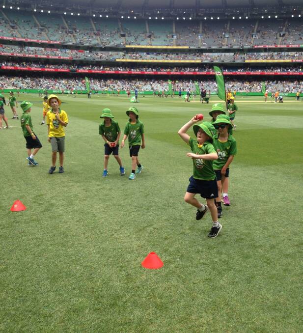 HAVING A BLAST: Swifts-Great Western juniors displayed their cricketing abilities in three activities during the lunch break at the MCG last week. Pictures: CONTRIBUTED