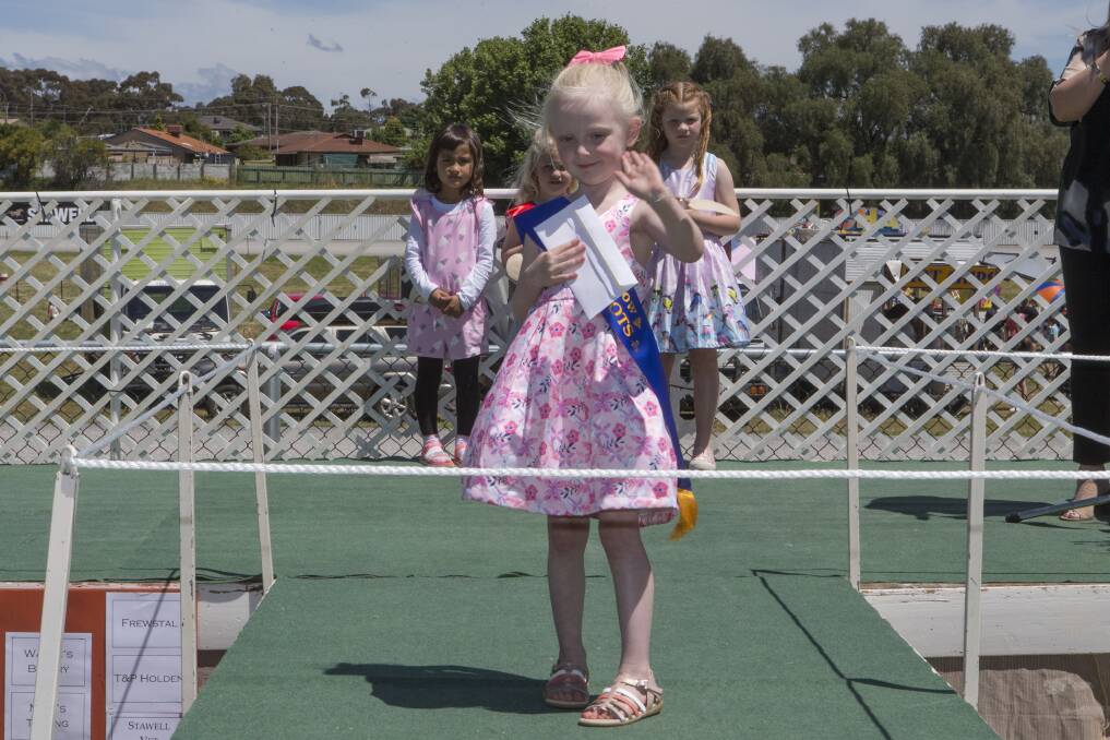 Patience McKinnon of Halls Gap was crowned Miss Tiny Tot at the Stawell Show. Picture: PETER PICKERING