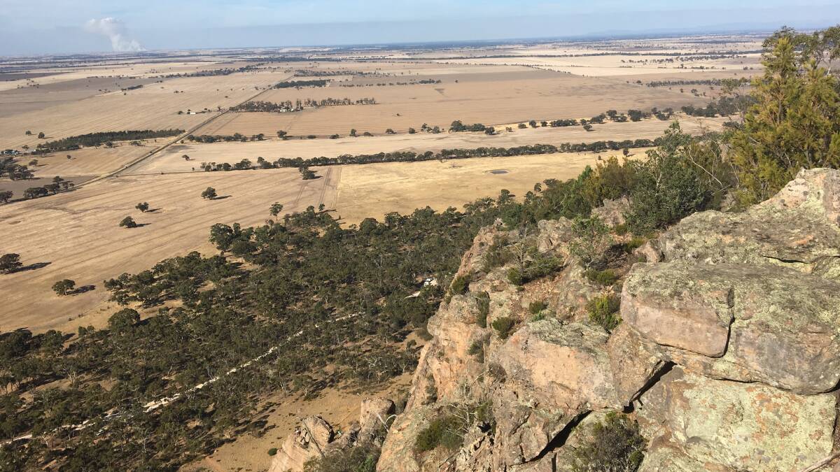 NATURAL BEAUTY: The view from the summit of Mt Arapiles at the weekend, looking towards Horsham and the Grampians. Picture: JESSICA GRIMBLE