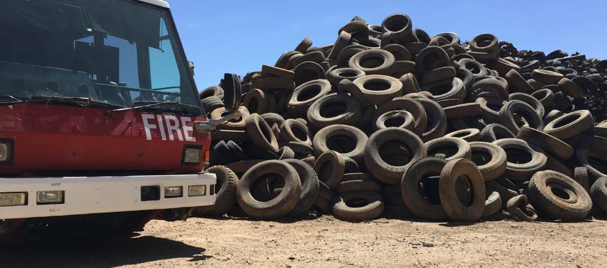 HAZARD: The Stawell Tyre Yard is the biggest of its kind in the southern hemisphere and poses many environmental risks. Picture: Anthony Piovesan